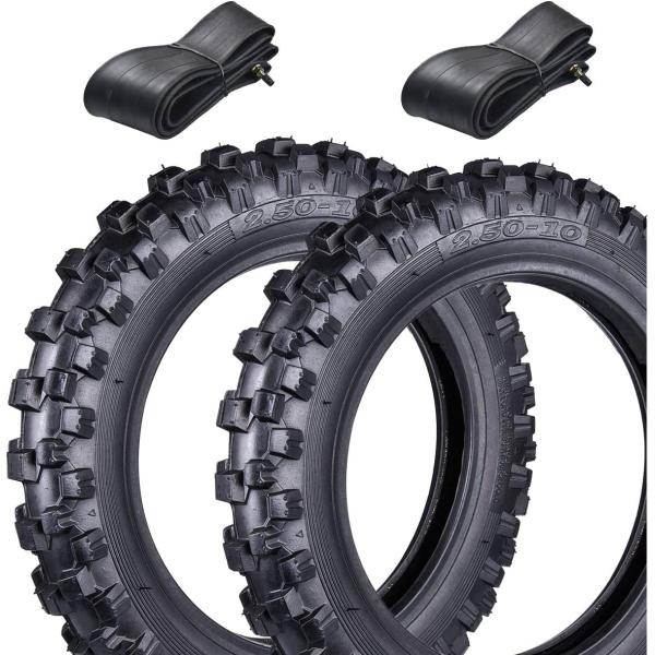 【並行輸入品】2.50-10 オフロード モトクロス パターン フロント&amp;リアタイヤ (リム10イン...