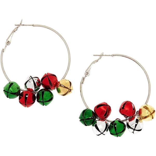 【並行輸入品】Claire&apos;s Girl&apos;s Silver 50MM Bells Hoop Earr...