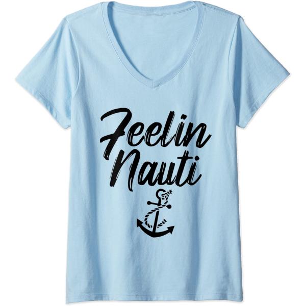 Womens Sailing Shirt Feeling Nauti Naughty Funny P...