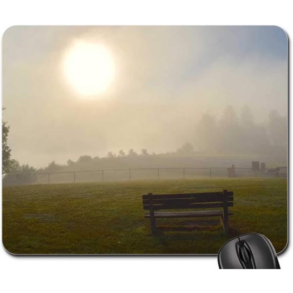 【並行輸入品】Mouse Pad - Sunrise Fog Field Bench Park Mi...