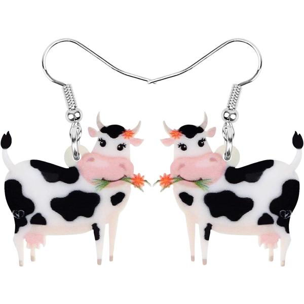 【並行輸入品】Bonsny アクリル ドロップ ダングル 漫画 笑顔 花 牛 イヤリング ギフト フ...