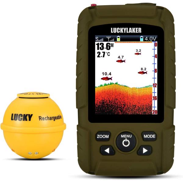 【並行輸入品】LUCKY Portable Sonar Fish Finder Boat Depth...