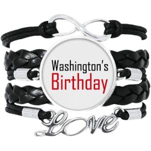 DIYthinker Celebrate Washington's Birthday Blessing Festival Bracelet Love Accessory Twisted Leather Knitting Rope Wristband Gift　並行輸入品