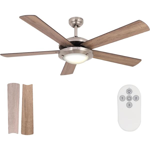 hykolity 52 Inch Ceiling Fans with Lights(2*E26 Ba...