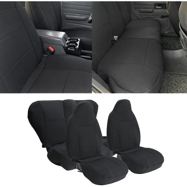 【並行輸入品】HECASA ブラックシートカバーセット 防水 1991-1995 Jeep Cher...