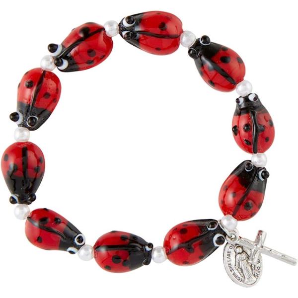 【並行輸入品】Needzo ミラキュラス てんとう虫ジュエリー 赤いロザリオブレスレット Bless...