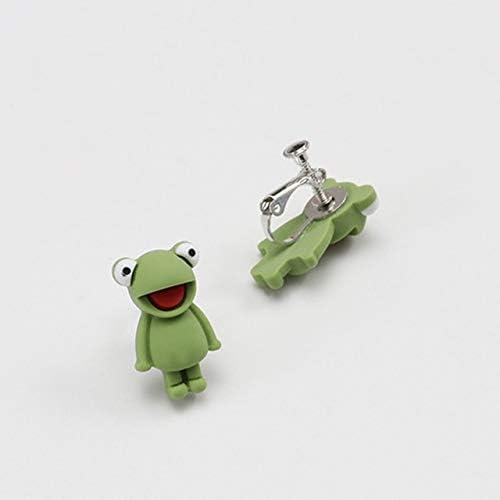 SALAN Frog 3D Clip On Earrings Without Piercing No...