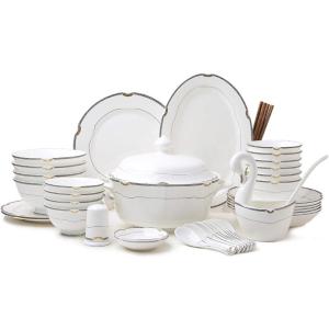 LKYBOA Dinner Sets Simple Ceramic Tableware Bowl a...
