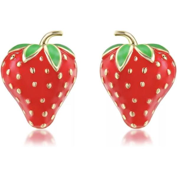 New Summer Small Strawberry Stud Earrings   Creati...