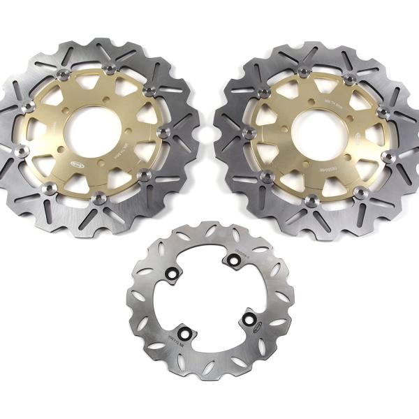 【並行輸入品】Arashi Front Rear Brake Disc Rotors for KAW...