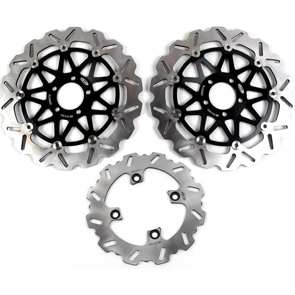 【並行輸入品】Arashi Front Rear Brake Disc Rotors for KAW...
