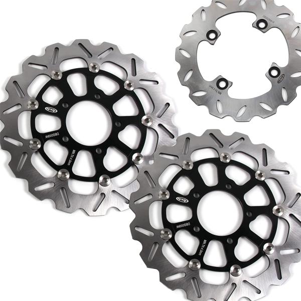 【並行輸入品】Arashi Front Rear Brake Disc Rotors for KAW...