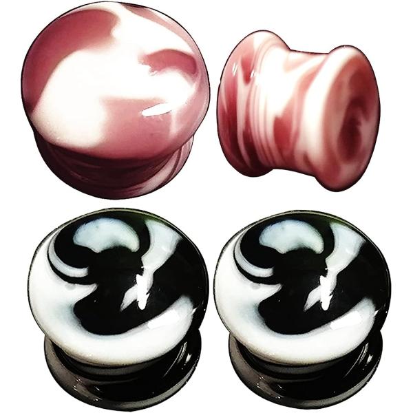 【並行輸入品】SUPTOP フラワーイヤーゲージ 0ゲージプラグとトンネル レディース ダブルフレア...