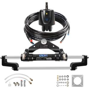 【並行輸入品】BBH マリンボート 300HP 油圧船外ステアリングシステムキット 油圧シリンダー、ヘルムポンプ、チューブ付き　