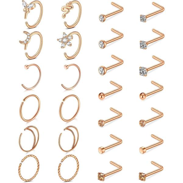 【並行輸入品】MODRSA ノーズリング ノーズリング フープ ノーズスタッド ノーズリング レディ...