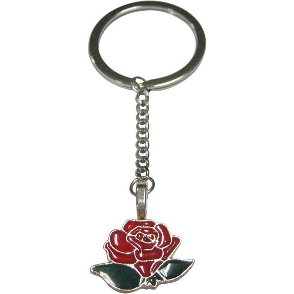 Colorful Short Red Rose Flower Pendant Keychain　並行...