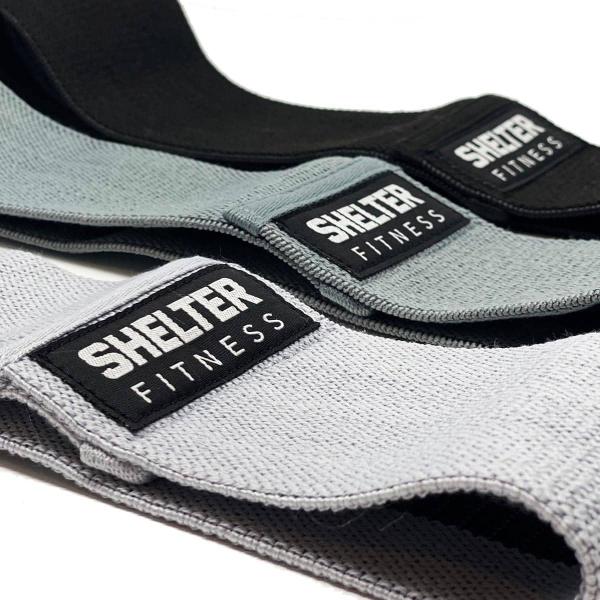 【並行輸入品】Shelter Fitness プレミアムファブリック 大臀筋バンド - 3パック 可...