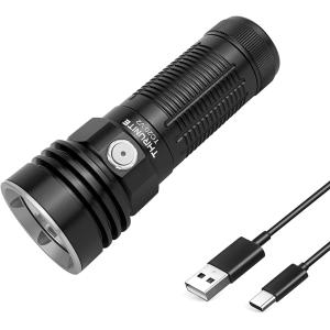 ThruNite TC20 V2 Handheld Flashlight High 4068 Lumen  USB C Rechargeable Waterproof LED Flashlight  299 Meters Throw Bright Outdoor Light - Black CW