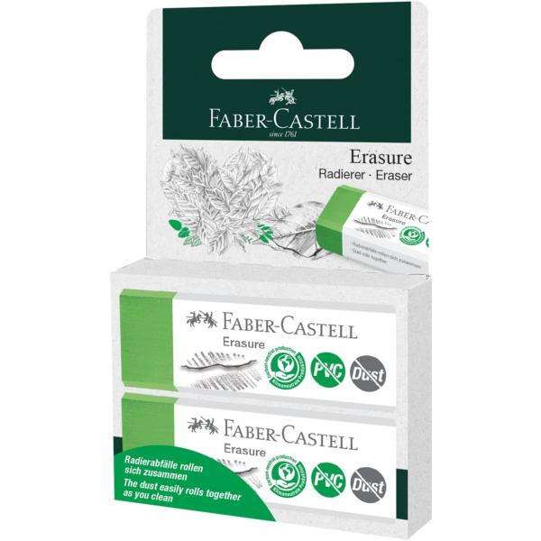 Faber-Castell 消しゴム 消去 PVCフリー &amp; ダストフリー - ブリスターカード 2...