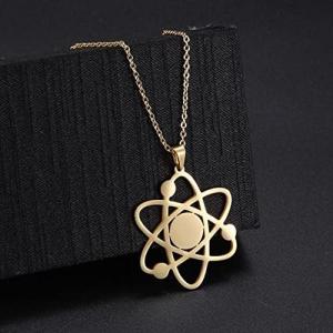 【並行輸入品】Oyalma Women Golden Pendant Necklace The Bigbang Theory Atom Physics