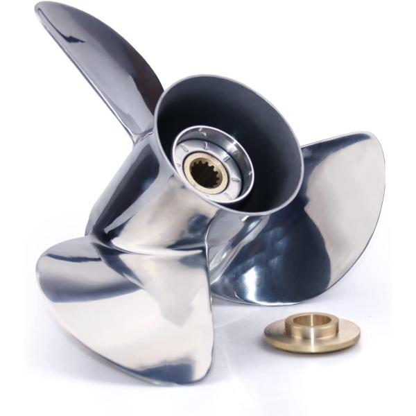 【並行輸入品】CAPTAIN ステンレススチール 船外機プロペラ 直径13 1/4インチ x 17ピ...