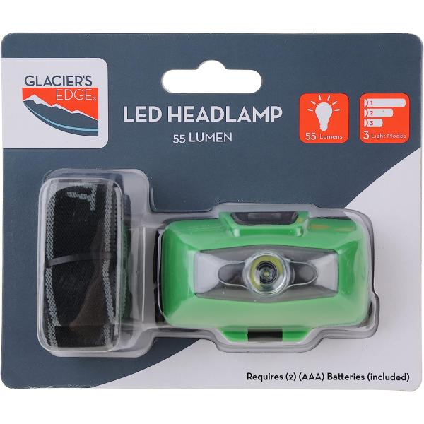 Glacier&apos;s Edge 6PK - 55 Lumen LED Headlamp Green 2...