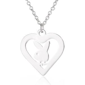 【並行輸入品】Playboy バニーネックレス シルバー ステンレススチール ラビットペンダント プ...