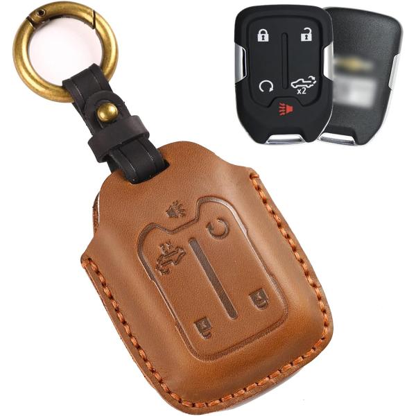 【並行輸入品】Amax ピュアレザー 100%手作り キーフォブカバー シボレー シルバラードとシエ...