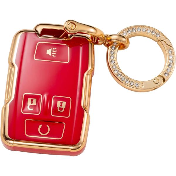 【並行輸入品】CAJISU スマートキーフォブカバーケース キーチェーン付き 2014-2018 C...