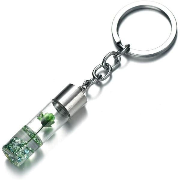 Glass Wish Bottle Keychain  Wish Drift Bottle w/ D...