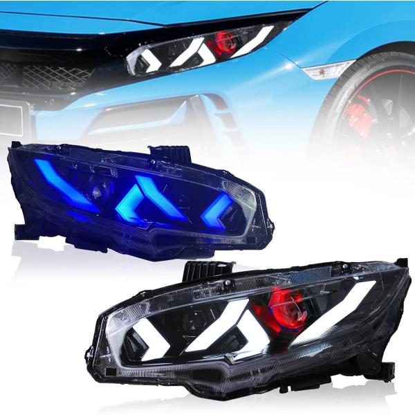 【並行輸入品】JOLUNG ヘッドライトアセンブリ 第10世代 ホンダ シビック 2016-2022...