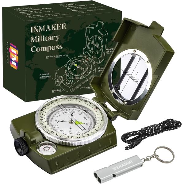 INMAKER Compass Compass Hiking with Survival Whist...