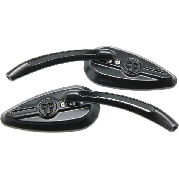 【並行輸入品】MotorToGo 1Pair CNC Black 3D Skull TearDrop...