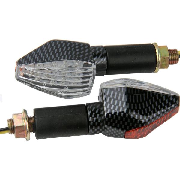 【並行輸入品】MotorToGo Carbon LED Motorcycle Turn Signal...
