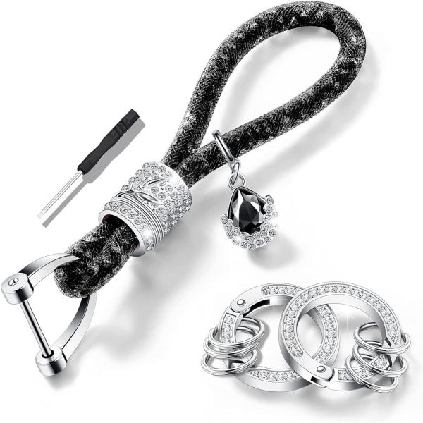 【並行輸入品】クリスタルカーキーチェーン レディース キーチェーンアクセサリー キラキララインストー...