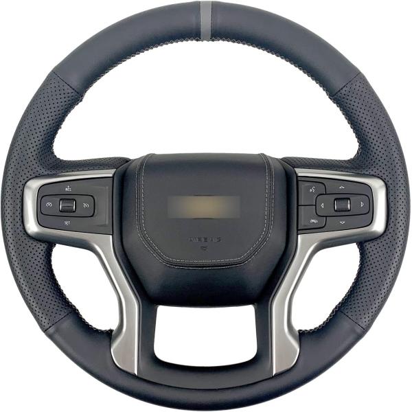 【並行輸入品】手縫いハンドルカバー ブラック穴あきレザー/グレーマーカーストリップラップ インテリア...