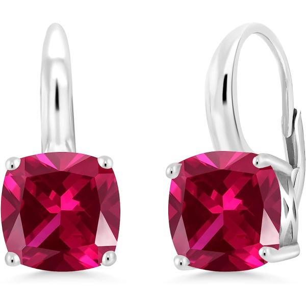 【並行輸入品】Gem Stone King 5.00カラット シンセティック ルビー ピアス レディ...