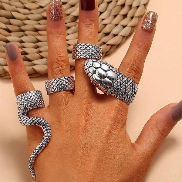 【並行輸入品】Sttiafay パンク スネークリングセット レディース メンズ スタッカブル ナッ...