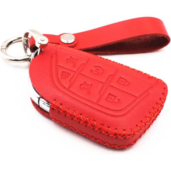 【並行輸入品】WFMJ レザー 6ボタン スマートキーフォブ ケースカバー チェーン キャデラック ...