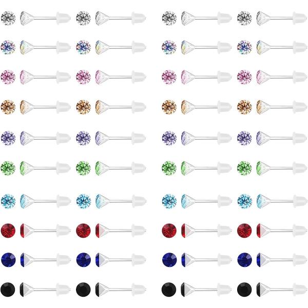 【並行輸入品】AoedeJ 80 Pcs Colorful Cubic Zirconia Earri...