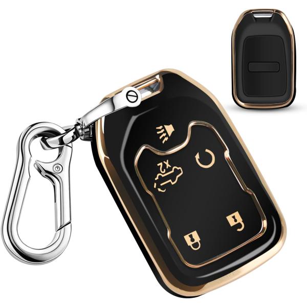 【並行輸入品】QBUC for GMC Key Fob Cover TPU Protector Ca...