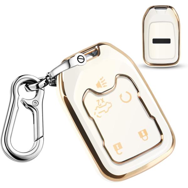 【並行輸入品】QBUC for GMC Key Fob Cover TPU Protector Ca...