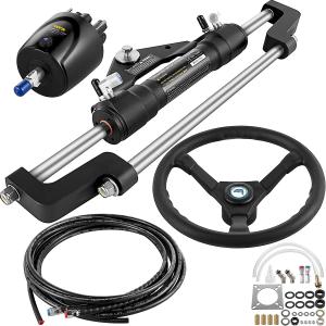 【並行輸入品】VEVOR 油圧ボートステアリングキット 300HP 油圧ステアリングヘルムポンプ アルミ合金ステアリングシリンダー 13.5インチハン