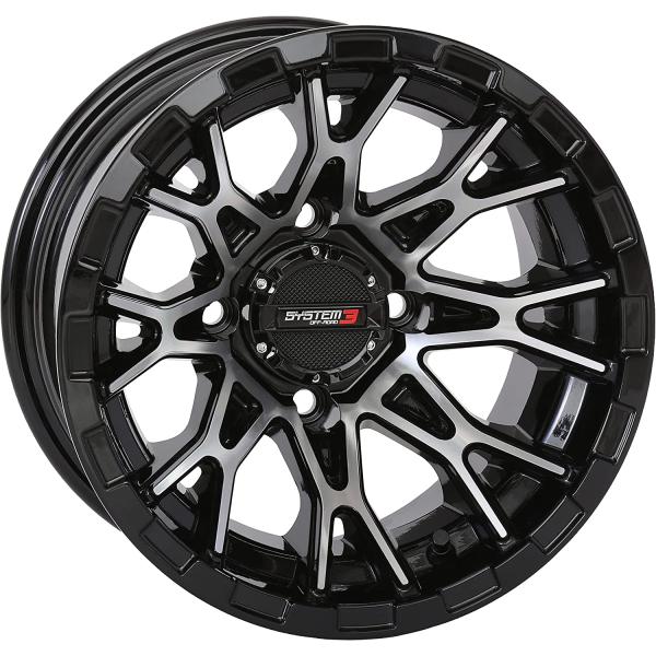 【並行輸入品】System 3 ST-6 12x7 ATV/UTV Wheel - Dark Tin...
