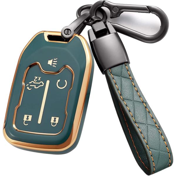 【並行輸入品】Cacar GMCシボレーキーフォブカバー キーチェーン付き GMCシエラとシボレーシ...