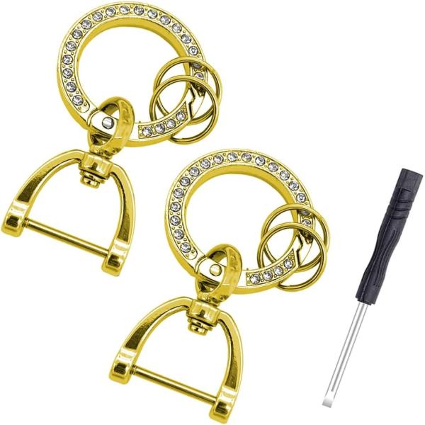 【並行輸入品】クリスタルキラキラカーキーチェーン2個 キラキララインストーンカーキーフォブ Dリング...