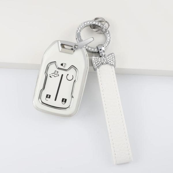 【並行輸入品】1797 カーキーフォブカバーケース TPU ホワイトシルバー 親 (シボレータイプD...