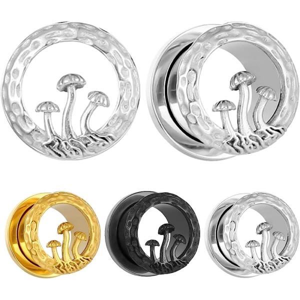 【並行輸入品】Earblity 2個 8mm-25mm (0G-1インチ) マッシュルーム イヤーゲ...