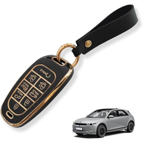 【並行輸入品】BestEvMod Ioniq5用 キーフォブカバーアクセサリー キーチェーン付きキー...