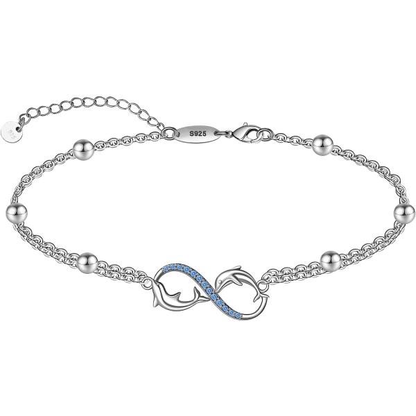【並行輸入品】LINGBG JEWELRY レイヤードブレスレット 925スターリングシルバー ハー...